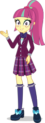 Size: 1147x3094 | Tagged: safe, artist:sebisscout1997, imported from derpibooru, sour sweet, equestria girls, bowtie, clothes, clothes swap, crystal prep academy, crystal prep academy uniform, crystal prep shadowbolts, female, freckles, looking at you, pleated skirt, school uniform, simple background, skirt, smiling, solo, transparent background, vector