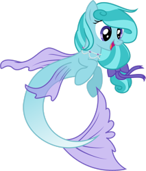 Size: 2261x2653 | Tagged: safe, artist:mappymaples, imported from derpibooru, oc, oc only, seapony (g4), blue mane, commission, female, fin wings, flowing mane, flowing tail, high res, jewelry, necklace, open mouth, pearl necklace, purple eyes, ribbon, simple background, smiling, solo, tail, transparent background, wings