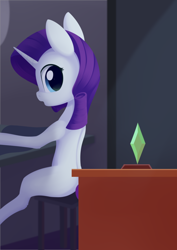 Size: 988x1394 | Tagged: safe, artist:dusthiel, imported from derpibooru, rarity, pony, unicorn, atg 2021, cute, gem, newbie artist training grounds, raribetes, solo