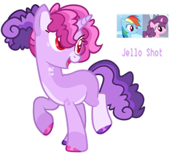 Size: 1280x1163 | Tagged: safe, artist:obsidian-lxgend, artist:pegasski, imported from derpibooru, rainbow dash, sugar belle, oc, oc only, oc:jello shot, pegasus, pony, unicorn, base used, colored hooves, female, lesbian, magical lesbian spawn, offspring, parent:rainbow dash, parent:sugar belle, screencap reference, shipping, simple background, solo, transparent background