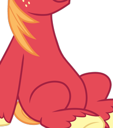 Size: 1989x2264 | Tagged: safe, artist:cloudy glow, artist:cloudyglow, edit, editor:slayerbvc, imported from derpibooru, vector edit, big macintosh, earth pony, pony, belly, cropped, missing accessory, missing cutie mark, pictures of bellies, simple background, sitting, solo, transparent background, vector