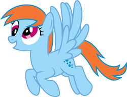 Size: 1920x1469 | Tagged: safe, edit, imported from derpibooru, vector edit, derpy hooves, rainbow dash, pegasus, pony, ponyar fusion, fusion, rainbow derp, recolor, simple background, smiling, transparent background, vector