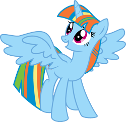 Size: 1920x1869 | Tagged: safe, edit, imported from derpibooru, vector edit, rainbow dash, twilight sparkle, alicorn, pony, ponyar fusion, fusion, recolor, simple background, smiling, transparent background, twilight sparkle (alicorn), vector