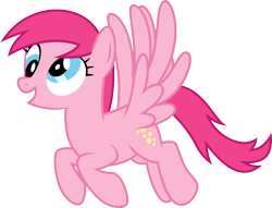 Size: 1920x1469 | Tagged: safe, edit, imported from derpibooru, vector edit, derpy hooves, pinkie pie, pegasus, pony, ponyar fusion, derp, derpy pie, flying, fusion, palette swap, recolor, simple background, smiling, transparent background, vector