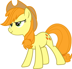 Size: 1920x1822 | Tagged: safe, edit, imported from derpibooru, vector edit, applejack, carrot top, golden harvest, earth pony, pony, ponyar fusion, fusion, palette swap, recolor, simple background, smiling, transparent background, vector