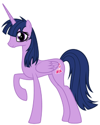 Size: 1920x2418 | Tagged: safe, edit, imported from derpibooru, vector edit, twilight sparkle, oc, oc:fausticorn, alicorn, pony, ponyar fusion, fusion, lauren faust, looking at you, palette swap, recolor, simple background, smiling, transparent background, twilight sparkle (alicorn), vector