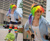 Size: 900x732 | Tagged: safe, artist:twin-cosplay, imported from derpibooru, rainbow dash, human, turtle, clothes, connecticon, connecticon 2012, converse, cosplay, costume, goggles, hand on hip, irl, irl human, photo, plushie, rainbow socks, shoes, shorts, sneakers, socks, striped socks