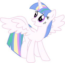 Size: 1920x1869 | Tagged: safe, edit, imported from derpibooru, vector edit, princess celestia, twilight sparkle, alicorn, pony, ponyar fusion, fusion, palette swap, recolor, simple background, smiling, transparent background, twilight sparkle (alicorn), vector