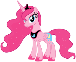 Size: 1920x1565 | Tagged: safe, edit, imported from derpibooru, vector edit, pinkie pie, princess luna, alicorn, pony, ponyar fusion, crown, fusion, jewelry, looking at you, palette swap, recolor, regalia, simple background, smiling, transparent background, vector