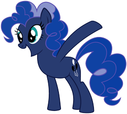 Size: 1920x1728 | Tagged: safe, edit, imported from derpibooru, vector edit, pinkie pie, princess luna, earth pony, pony, ponyar fusion, fusion, palette swap, recolor, simple background, smiling, transparent background, vector