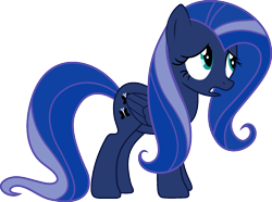 Size: 1920x1426 | Tagged: safe, edit, imported from derpibooru, vector edit, fluttershy, princess luna, pegasus, pony, ponyar fusion, fusion, nervous, palette swap, recolor, simple background, solo, transparent background, vector