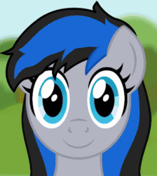 Size: 430x480 | Tagged: safe, artist:phantom arts, imported from derpibooru, oc, oc:azure rose, earth pony, ghoul, undead, animated, blood, error, fangs, female, gif, glitch, mare, spooky, transformation