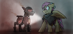 Size: 5000x2365 | Tagged: safe, artist:captainhoers, artist:venseyness, imported from derpibooru, oc, oc only, original species, pony, robot, robot pony, cerbens wail, colored version, elattoma, fantasy, wyresprung