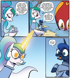 Size: 935x1050 | Tagged: safe, artist:akeemroberts, idw, imported from derpibooru, princess celestia, princess luna, kraken, spoiler:comic, spoiler:comic98, angry, season 10, tyrant celestia