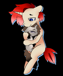 Size: 2500x3000 | Tagged: safe, artist:katyusha, imported from derpibooru, oc, oc only, oc:katsu pone, pony, unicorn, comforting, crying, duo, duo female, female, filly, high res, horn, hug, mare, unicorn oc, vent art