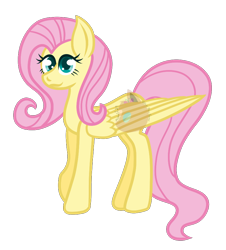 Size: 794x878 | Tagged: safe, artist:pichu1129, imported from derpibooru, fluttershy, pegasus, pony, big eyes, female, mare, simple background, solo, transparent background, watermark