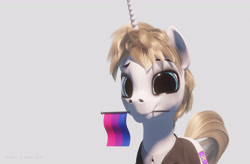 Size: 3300x2160 | Tagged: safe, alternate version, artist:etherium-apex, imported from ponybooru, oc, oc:rosin bow, pony, unicorn, 3d, blender, blender eevee, male, pride, pride flag, solo