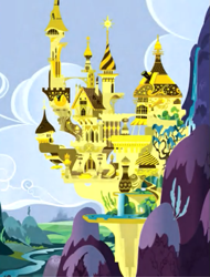 Size: 547x720 | Tagged: safe, imported from derpibooru, canterlot, canterlot castle, castle, gold, no pony, show bible, water