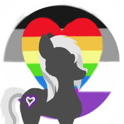 Size: 1000x1000 | Tagged: safe, alternate version, artist:rockhoppr3, imported from derpibooru, oc, oc only, oc:ace hearts, earth pony, pony, asexual, asexual pride flag, blaze (coat marking), coat markings, facial markings, gay pride flag, lineless, pride, pride flag, silhouette, simple background, solo, transparent background