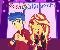 Size: 4000x3333 | Tagged: safe, artist:bigpurplemuppet99, imported from derpibooru, flash sentry, sunset shimmer, cheer you on, equestria girls, equestria girls series, spoiler:eqg series (season 2), female, flashimmer, male, shipping, straight