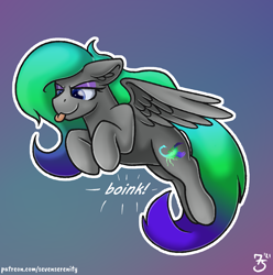 Size: 5308x5358 | Tagged: safe, artist:sevenserenity, imported from derpibooru, oc, oc:scorpio raze, pony, :p, behaving like a cat, cute, hop, hopping, pounce, pouncing, solo, text, tongue out
