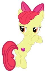 Size: 1568x2053 | Tagged: safe, artist:gmaplay, imported from derpibooru, apple bloom, earth pony, pony, apple bloom's bow, bloom butt, bow, butt, cutie mark, female, hair bow, looking back, plot, simple background, solo, transparent background