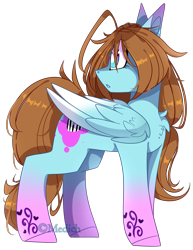 Size: 1824x2368 | Tagged: safe, artist:mediasmile666, imported from derpibooru, oc, oc only, pegasus, pony, colored hooves, colored wings, female, gradient wings, looking back, mare, simple background, solo, standing, transparent background, wings