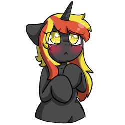 Size: 512x512 | Tagged: safe, artist:alex69vodka, imported from derpibooru, oc, oc only, oc:java, pony, unicorn, blushing, female, simple background, sticker, transparent background