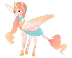 Size: 1280x1024 | Tagged: safe, artist:xaneyraccoon, imported from derpibooru, princess celestia, alicorn, pony, alternate design, female, horn, horn jewelry, jewelry, mare, solo