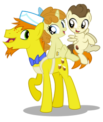 Size: 1600x1893 | Tagged: safe, artist:aleximusprime, imported from derpibooru, carrot cake, pound cake, pumpkin cake, earth pony, pegasus, pony, unicorn, beard, brother and sister, colt, cute, facial hair, father and child, father's day, female, filly, happy, male, siblings, simple background, stallion, transparent background, twins, younger