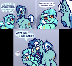 Size: 8045x7336 | Tagged: safe, artist:witchtaunter, imported from derpibooru, lyra heartstrings, oc, pony, unicorn, absurd resolution, chest fluff, comic, dialogue, ear fluff, faic, father and child, father and daughter, father's day, female, funny, happy, l.u.l.s., male, mare, open mouth, speech bubble, stallion, vulgar