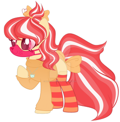Size: 1280x1299 | Tagged: safe, artist:magicdarkart, imported from derpibooru, oc, oc only, earth pony, pony, clothes, female, mare, simple background, socks, solo, striped socks, sweater, transparent background
