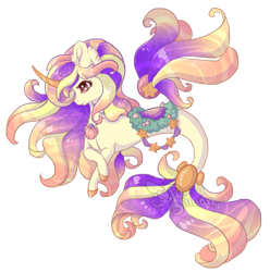 Size: 865x871 | Tagged: safe, artist:alimareempire, imported from derpibooru, oc, oc only, pegasus, pony, seapony (g4), auction, ear fluff, eyelashes, fish tail, flowing mane, flowing tail, horn, jewelry, necklace, red eyes, saddle, seaponified, seashell, seashell necklace, simple background, smiling, solo, species swap, tack, tail, transparent background, watermark