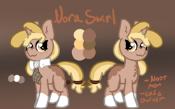 Size: 1680x1050 | Tagged: safe, artist:nootaz, imported from derpibooru, oc, oc only, oc:nora swirl, pony, unicorn, female, mare, reference sheet