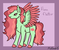 Size: 1750x1500 | Tagged: safe, artist:misskanabelle, imported from derpibooru, oc, oc only, oc:flora flutter, pegasus, pony, abstract background, chest fluff, colored hooves, ear fluff, eyelashes, female, mare, offspring, parent:tree hugger, parent:zephyr breeze, parents:zephyrhugger, pegasus oc, signature, solo, two toned wings, wings
