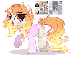 Size: 1650x1290 | Tagged: safe, artist:2pandita, imported from derpibooru, oc, oc only, pony, unicorn, clothes, female, mare, moodboard, simple background, solo, sweater, white background