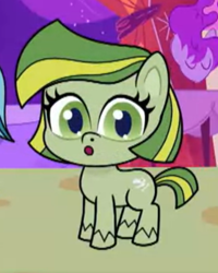 Size: 518x646 | Tagged: safe, imported from derpibooru, screencap, quick lime, earth pony, pony, communication shakedown, my little pony: pony life, spoiler:pony life s02e18, :o, background pony, cropped, female, g4.5, mare, open mouth, pony life, solo, unnamed character, unnamed pony