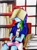 Size: 2598x3472 | Tagged: safe, artist:liaaqila, imported from derpibooru, rainbow dash, equestria girls, book, book on head, bookshelf, crossed arms, exploitable meme, high res, meme, reading, reading rainbow, solo