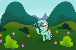 Size: 4272x2799 | Tagged: safe, artist:background basset, imported from derpibooru, lyra heartstrings, butterfly, pony, unicorn, solo