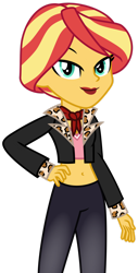 Size: 1024x2011 | Tagged: safe, artist:emeraldblast63, imported from derpibooru, imported from ponybooru, sunset shimmer, equestria girls, belly button, bully, bully (video game), clothes, female, gloves, greaser, lipstick, lola lombardi, motorcross, red lipstick, rockstar, rockstar games, rockstargames, simple background, solo, transparent background