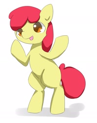 Size: 1727x2181 | Tagged: safe, artist:up_p_ab, imported from derpibooru, apple bloom, earth pony, pony, bipedal, female, filly, open mouth, solo, standing on two hooves