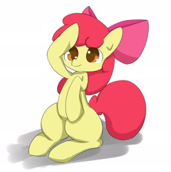 Size: 2069x2087 | Tagged: safe, artist:up_p_ab, imported from derpibooru, apple bloom, earth pony, pony, female, filly, high res, salute, solo