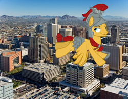 Size: 3300x2550 | Tagged: safe, artist:sirmlp1, imported from derpibooru, flash magnus, pegasus, pony, arizona, giant pony, high res, highrise ponies, irl, macro, male, phoenix (city), photo, ponies in real life, stallion
