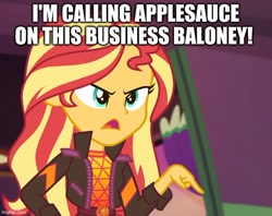 Size: 630x499 | Tagged: safe, edit, edited screencap, imported from derpibooru, screencap, sunset shimmer, equestria girls, equestria girls series, sunset's backstage pass!, spoiler:eqg series (season 2), caption, image macro, reference, text, the owl house