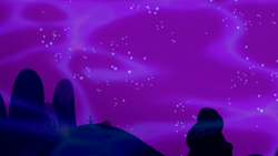 Size: 1280x720 | Tagged: safe, imported from derpibooru, screencap, do princesses dream of magic sheep, season 5, background, dream realm, night, no pony, ponyville, scenic ponyville, stars, tree