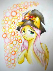 Size: 1920x2560 | Tagged: safe, artist:stardust0130, imported from derpibooru, fluttershy, pegasus, pony, female, hat, looking at you, mare, solo, witch hat