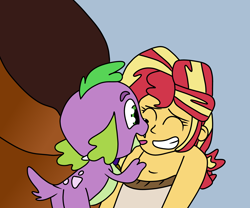 Size: 6000x5000 | Tagged: safe, artist:jadeharmony, artist:jadethepegasus, imported from derpibooru, spike, spike the regular dog, sunset shimmer, dog, fanfic:sunset shimmer discovers her feet, equestria girls, butt, crossover, female, licking, male, plot, smiling, spike the dog, the little mermaid, tongue out