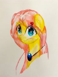 Size: 3024x4032 | Tagged: safe, artist:stardust0130, imported from derpibooru, fluttershy, pegasus, pony, female, looking at you, mare, solo, white pupils