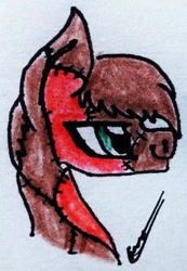 Size: 256x369 | Tagged: safe, artist:beamybutt, imported from derpibooru, oc, oc only, earth pony, pony, earth pony oc, male, signature, solo, stallion, traditional art