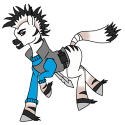 Size: 2605x2605 | Tagged: safe, alternate version, artist:agdapl, imported from derpibooru, pony, zebra, clothes, colored, grin, high res, male, simple background, smiling, solo, species swap, team fortress 2, traditional art, transparent background, zebrafied